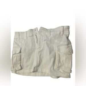 White trending Jean mini skirt